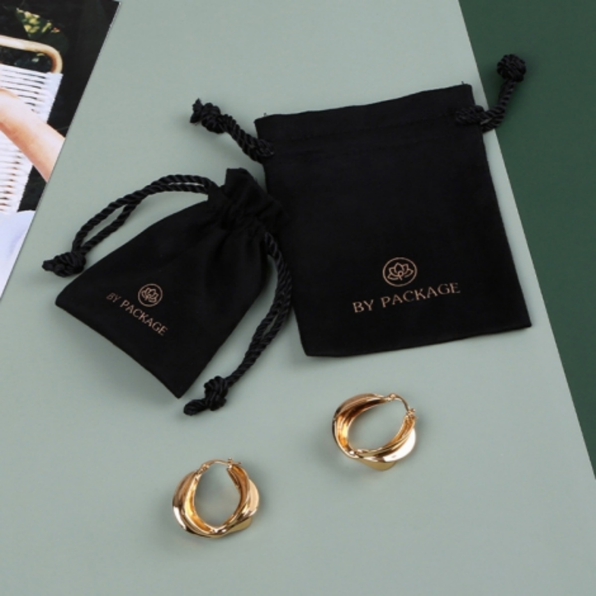 Wedding Package Gold - 50 шт., черная бархатная сумка для