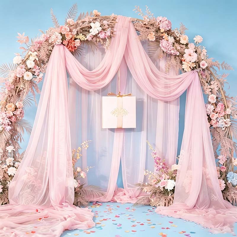 Мягкий розовый тюль-драпировка – обзор и цена Wedding Balloon Arch