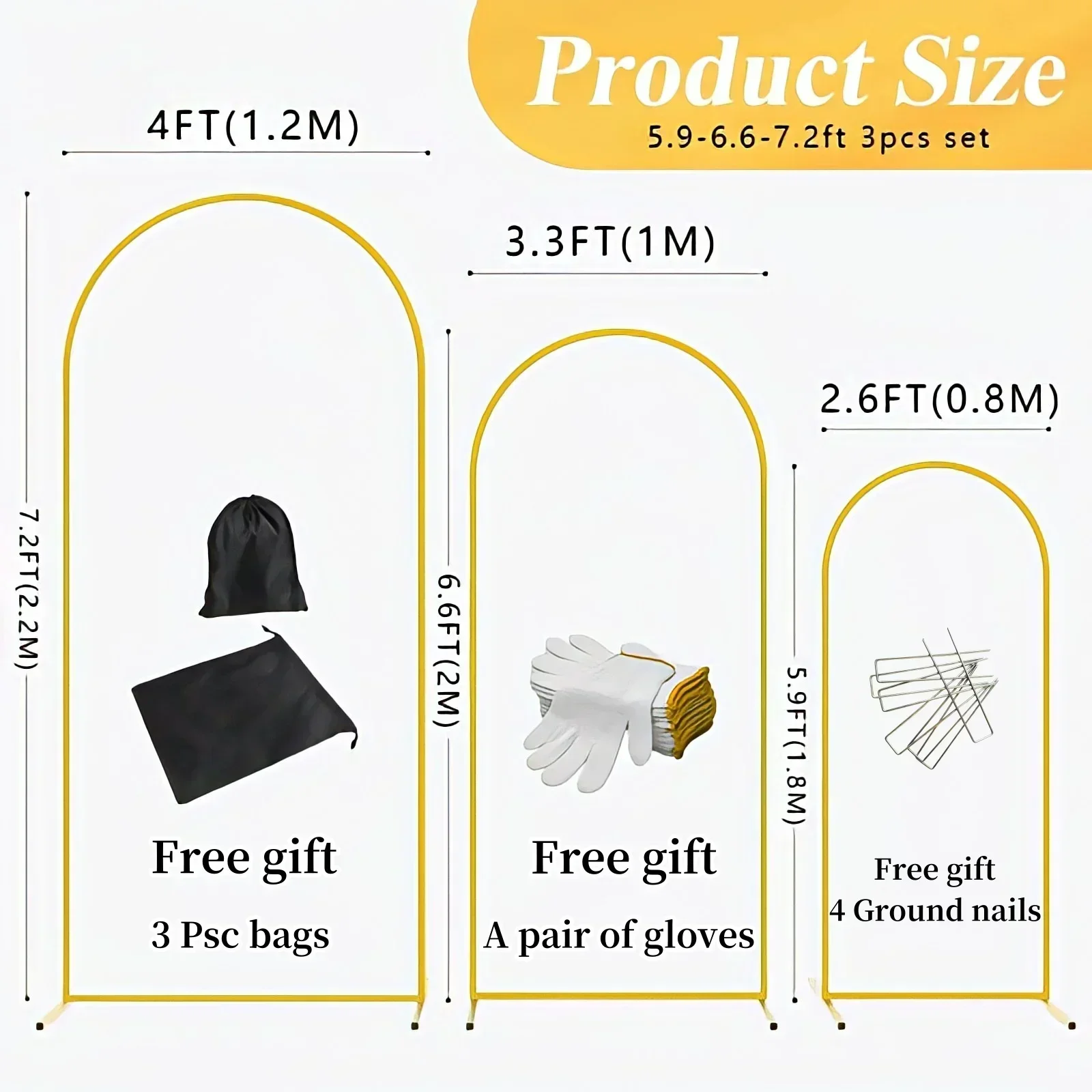Склад ЕС, золотой металлически – обзор и цена Wedding Balloon Arch